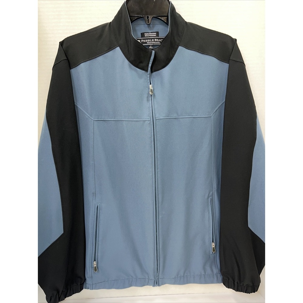 Pebble Beach Windbreaker Men's Small Blue Zip Up Jacket - Picture 1 of 3